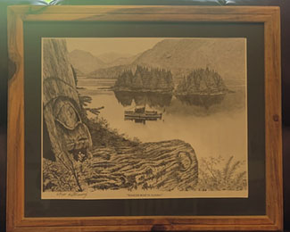 Ranger Boat Print in Colorado Beetle Killed Ponderosa Pine Frame-640x512px